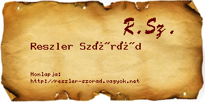 Reszler Szórád névjegykártya